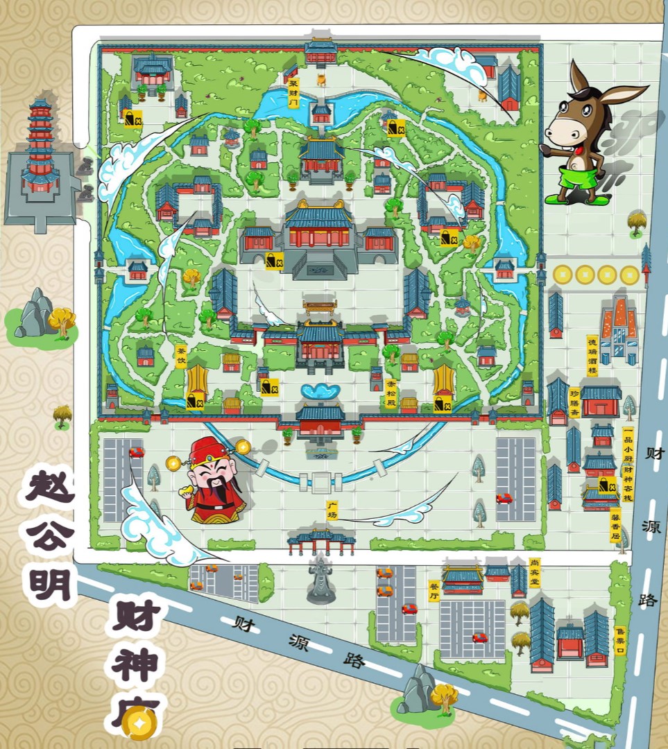 临桂寺庙类手绘地图